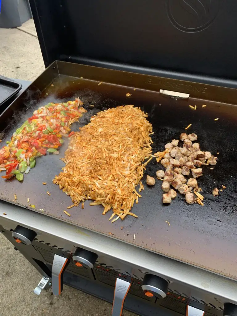 cook hash browns on a blackstone griddle