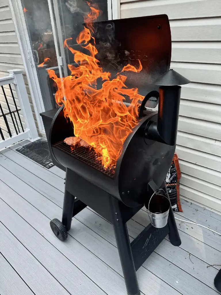 pellet grill fire