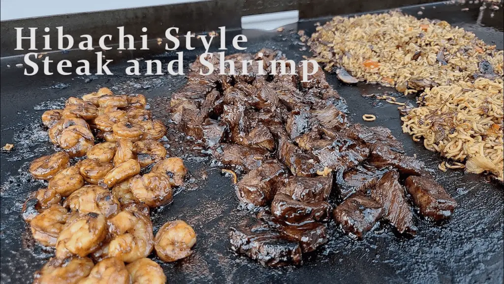 Blackstone Hibachi Steak and Shrimp 