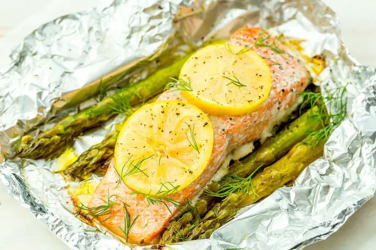 Foil Pack Grilled Salmon with Lemony Asparagus
