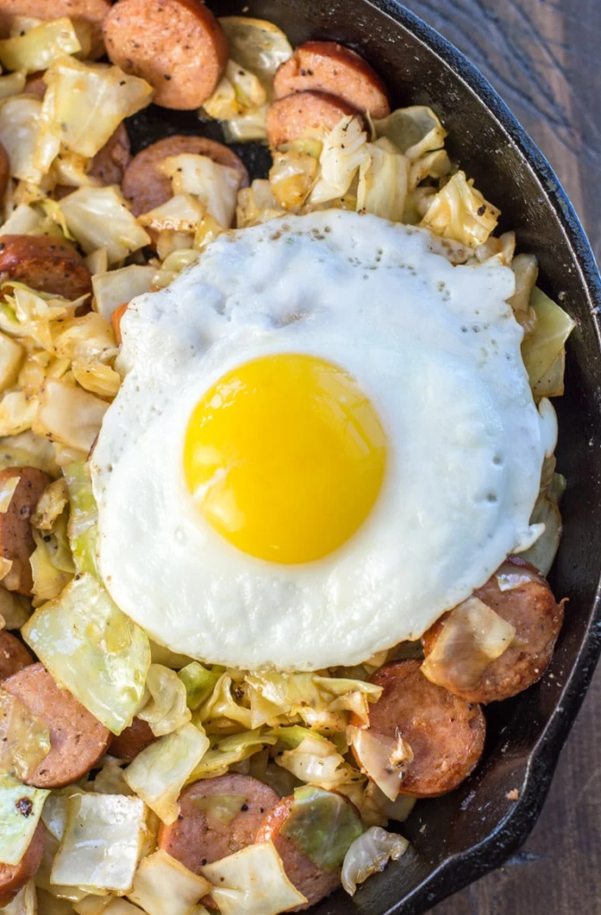 Keto Sausage and Cabbage Breakfast Hash