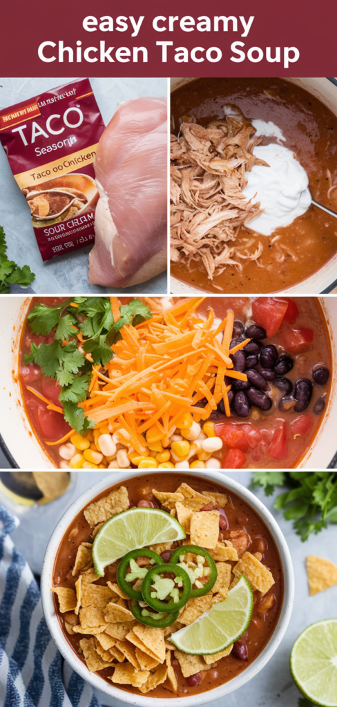 Easy Creamy Chicken Taco Soup