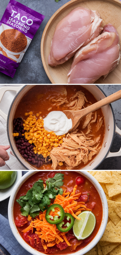 Easy Creamy Chicken Taco Soup