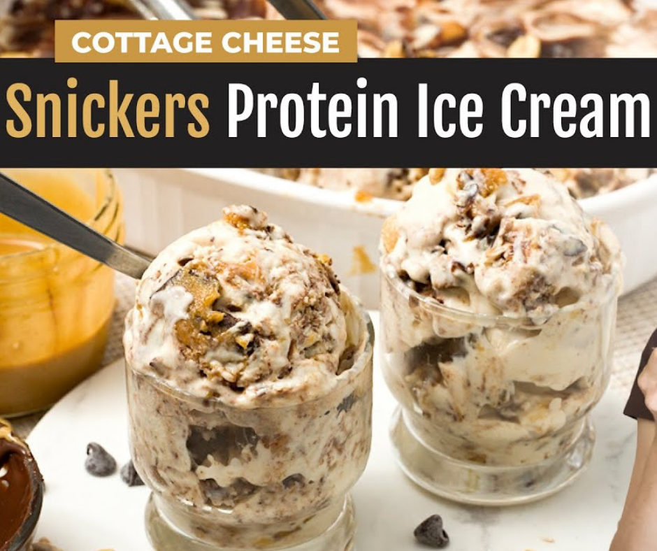 Snickers Protein Ice Cream with Cottage Cheese