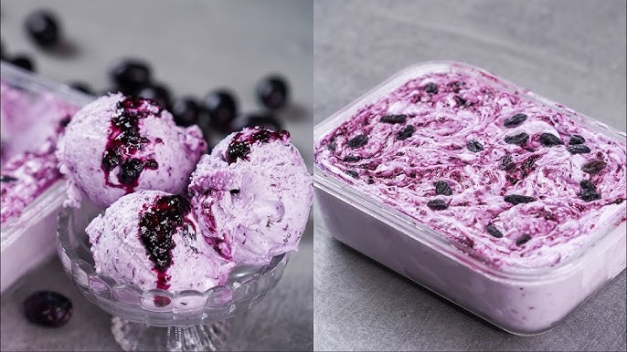 lemon Blueberry Cottage Cheese Ice Cream