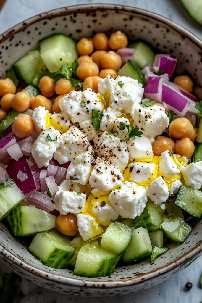 Cottage Cheese and Chickpeas Salad