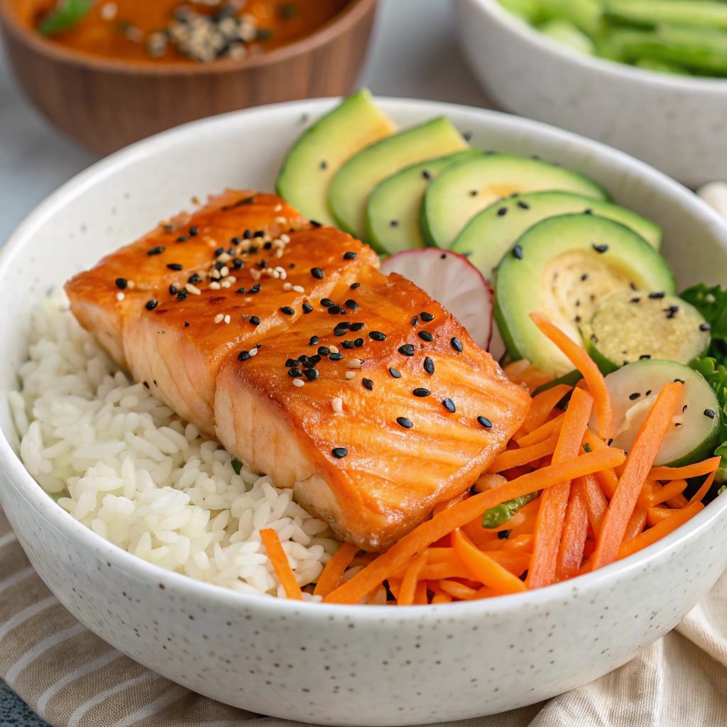 Crispy Orange Salmon Bowl