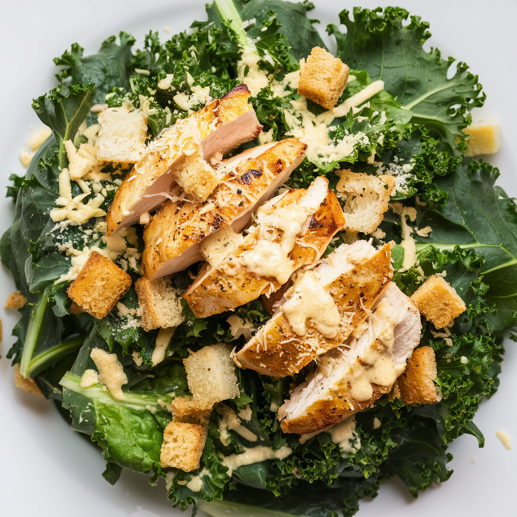 Kale Chicken Caesar Salad 