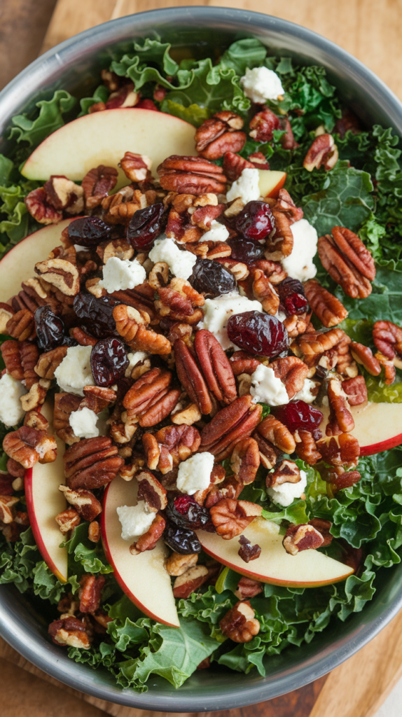 Kale & Apple Salad with Maple Bacon Pecan Crumble