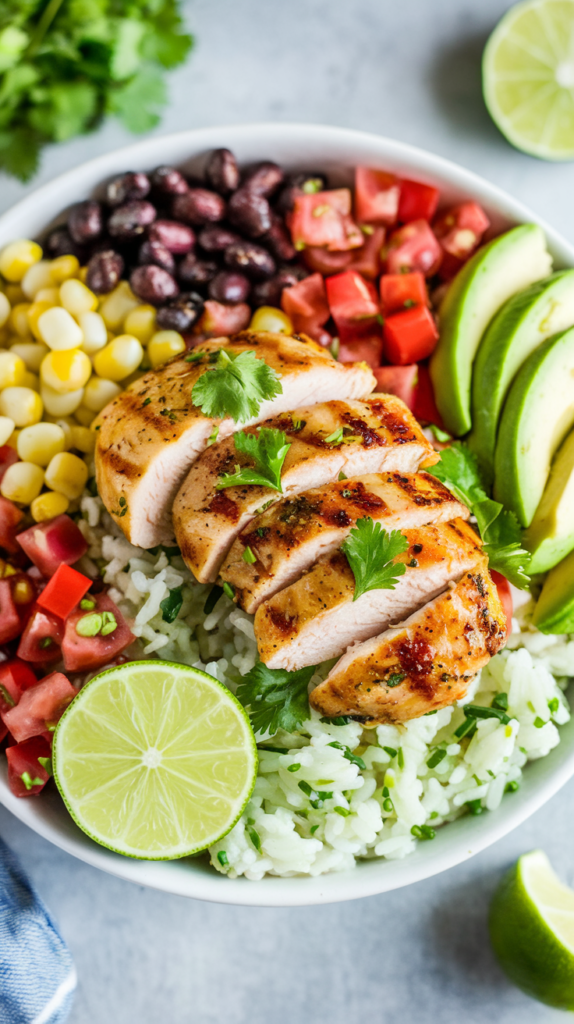 Lime Cilantro Chicken Rice Bowl