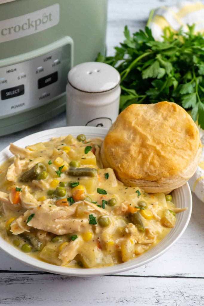 Crockpot Chicken Pot Pie With Biscuits