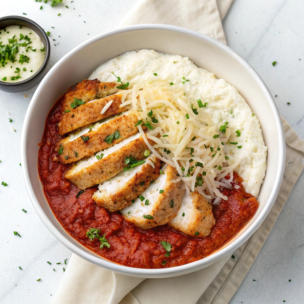 CHICKEN PARM COTTAGE CHEESE BOWL