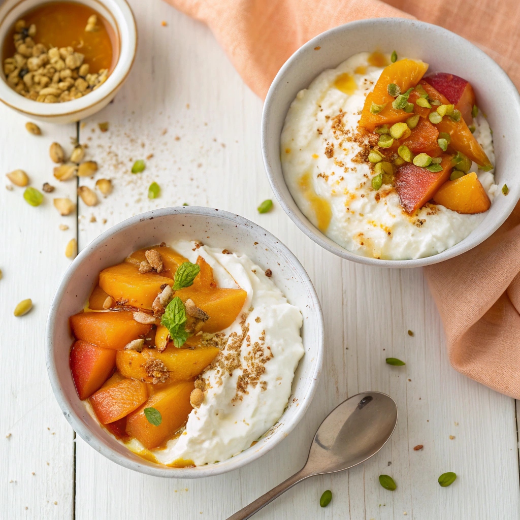 Cottage Cheese Peach Pie Bowls