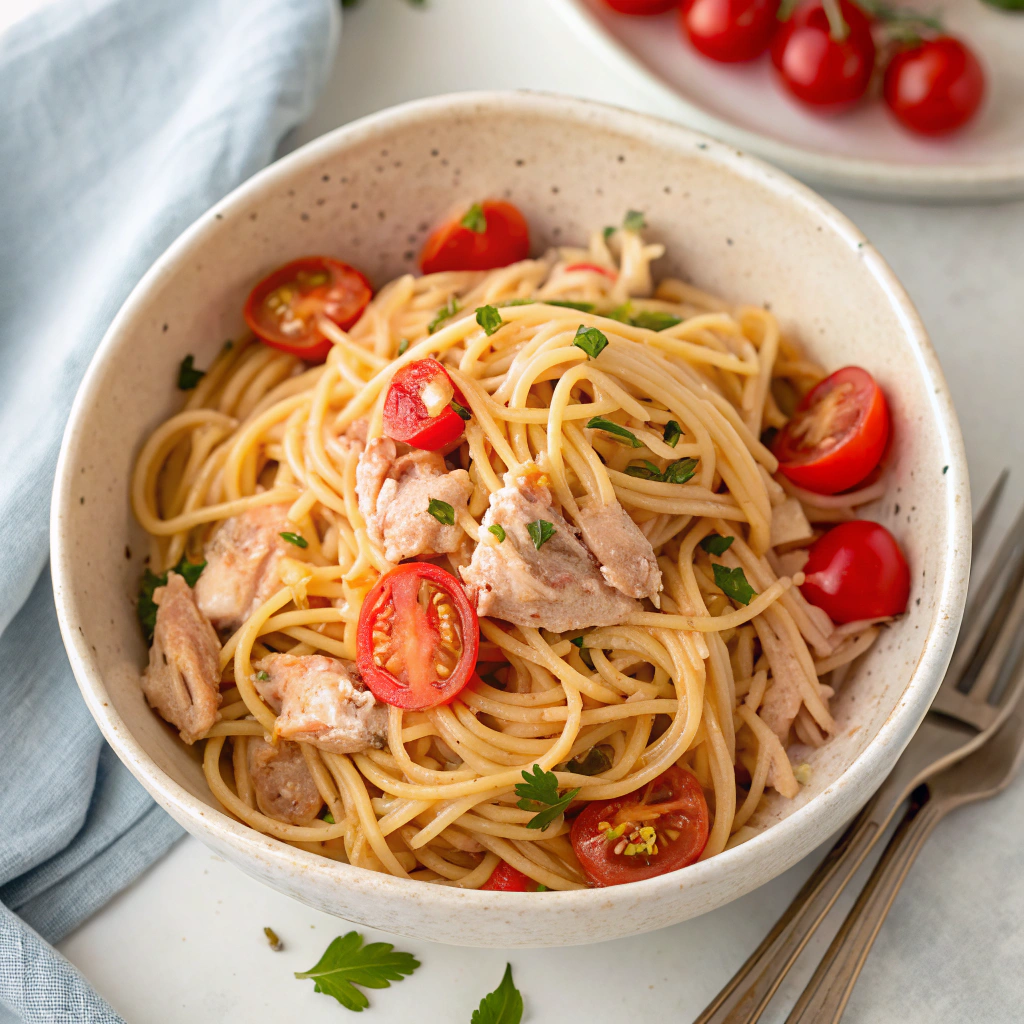 Tuna and Cherry Tomato Spaghetti