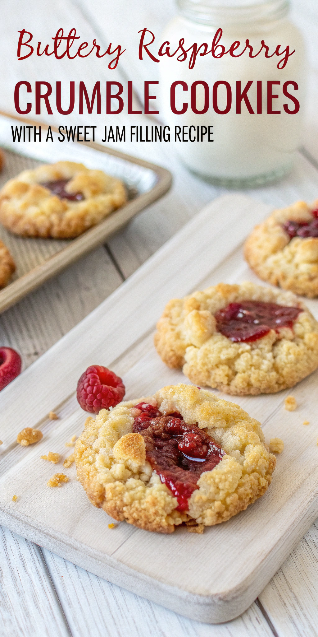 Raspberry crumble cookies