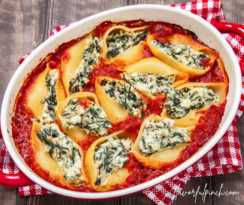 Easy Spinach and Cottage Cheese Stuffed Shells