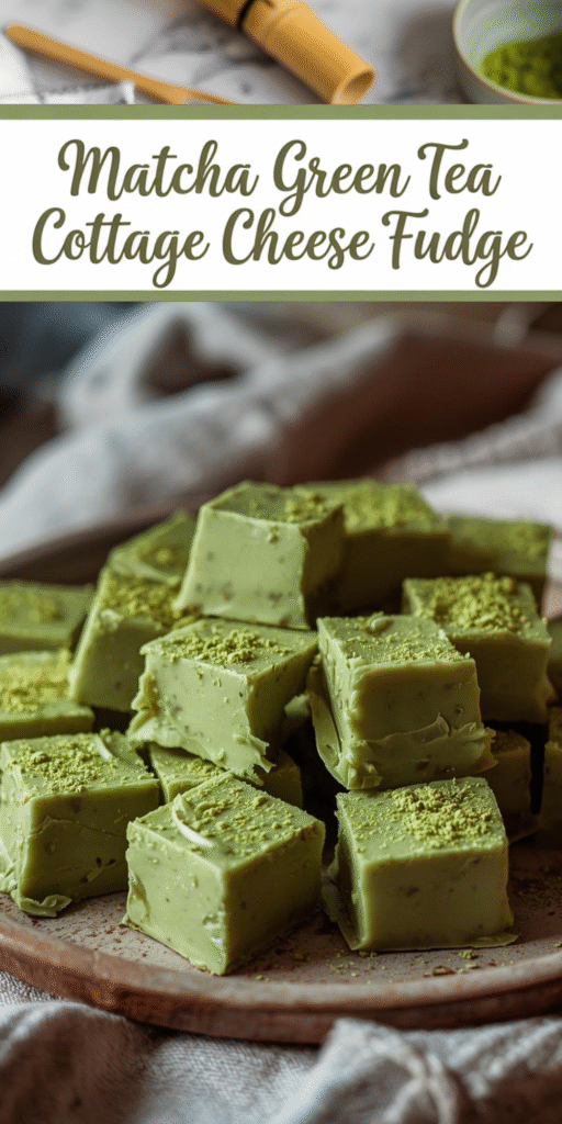 Matcha Green Tea Cottage Cheese Fudge