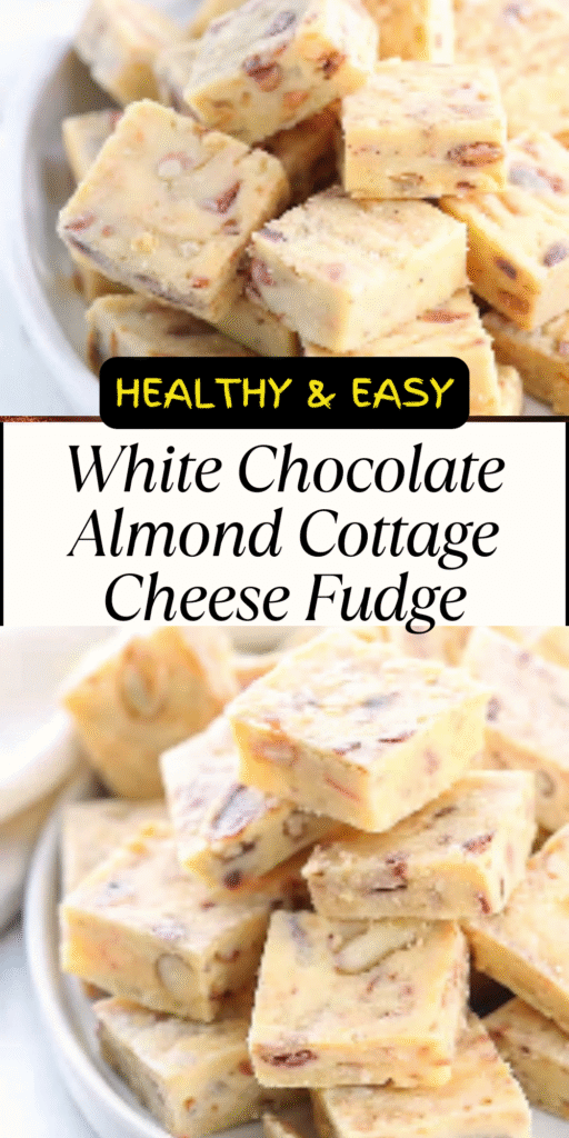 White Chocolate Almond Cottage Cheese Fudge