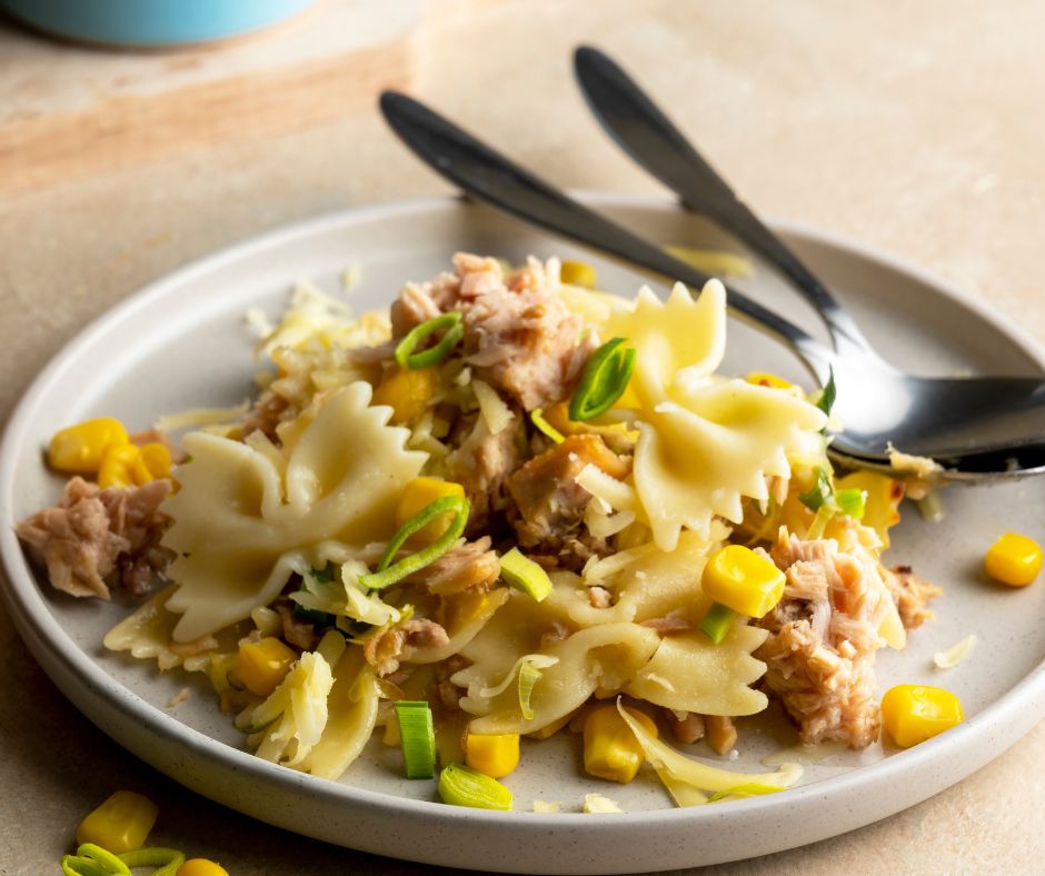 Tuna Pasta Bake Casserole with Sweet Corn
