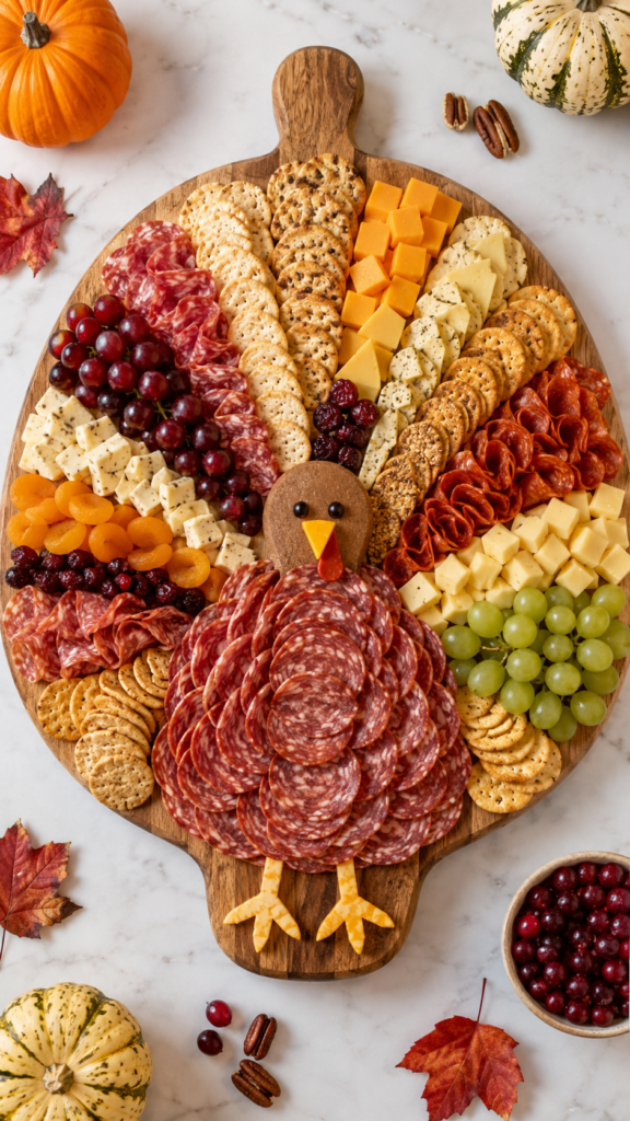 Turkey-Shaped Charcuterie Board