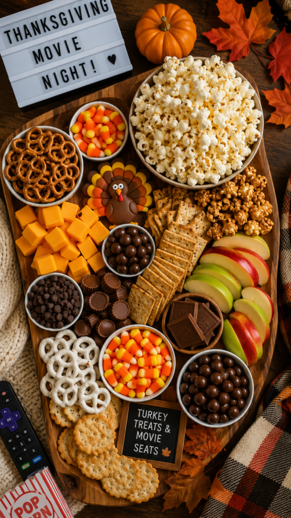 Thanksgiving Movie Night Snack Board